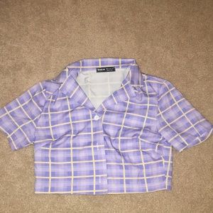 Girls xs cropped collar shirt